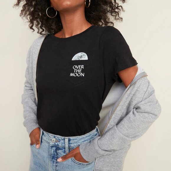 Womans Black Tee-Shirt -  Over The Moon - Size M - Picture 8 of 8